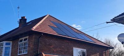 Close-up view of installed solar panel array
