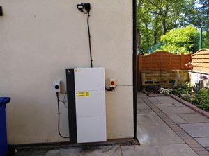 Battery storage system installed on exterior wall in Barnsley