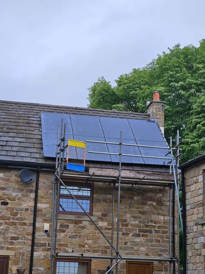Completed solar panel installation on residential roof